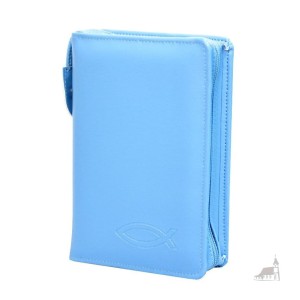 Etui na Pismo Święte Biblia Tysiąclecia Oazowa. Błękitne zapinane na zamek. 
