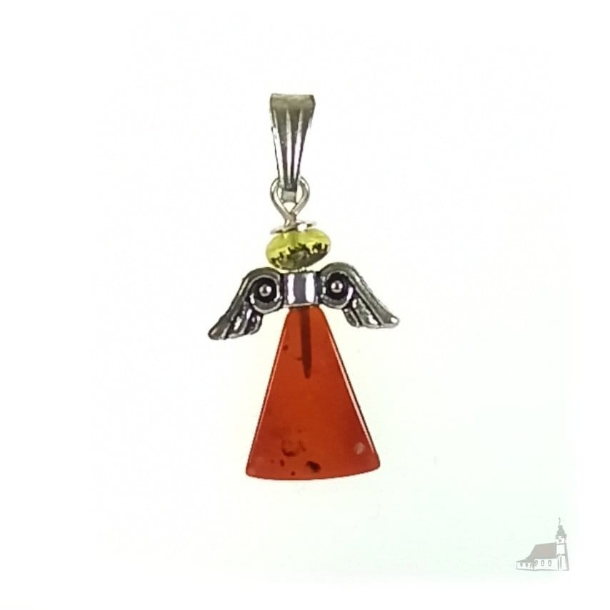 Zawieszka Aniołek z bursztynu.