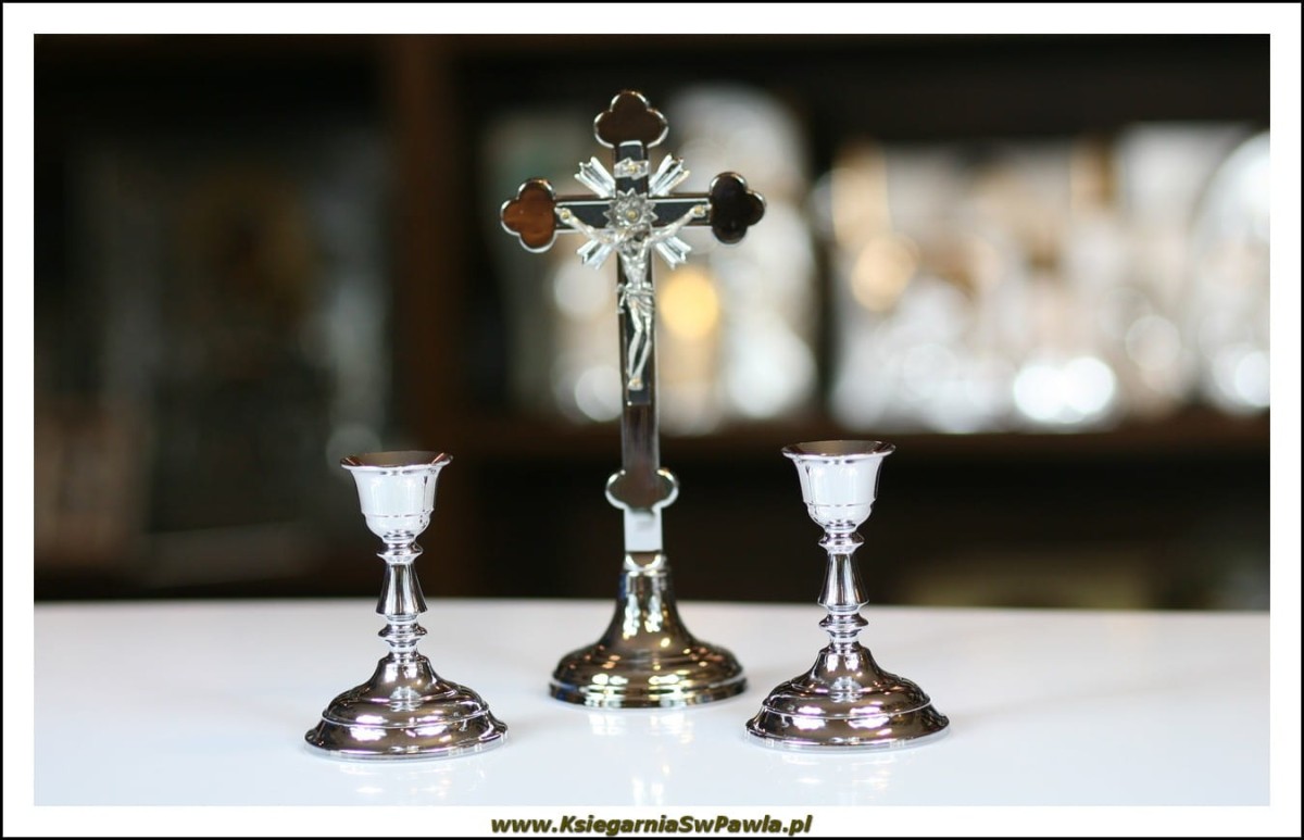 Zestaw kolędowy srebrny - stal nierdzewna. 20 cm