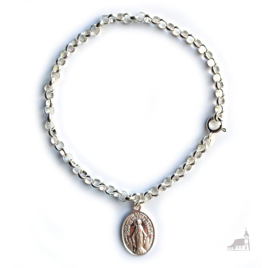 Bransoletka zawierzenia Srebrna Z Cudownym Medalikiem