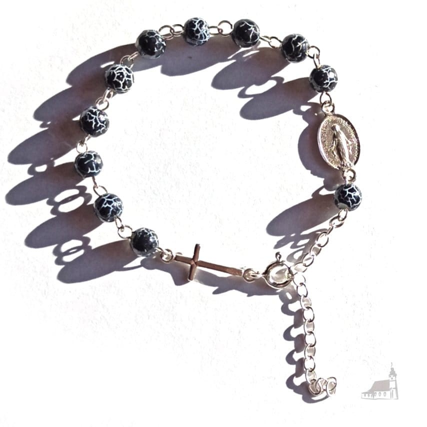 Różaniec bransoletka, dziesiątka. Agat wzorzysty