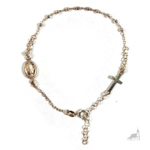Srebrny Różaniec Bransoletka z krzyżykiem