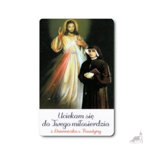 Karta Jezus Miłosierny z wizerunkiem św. Faustyny 