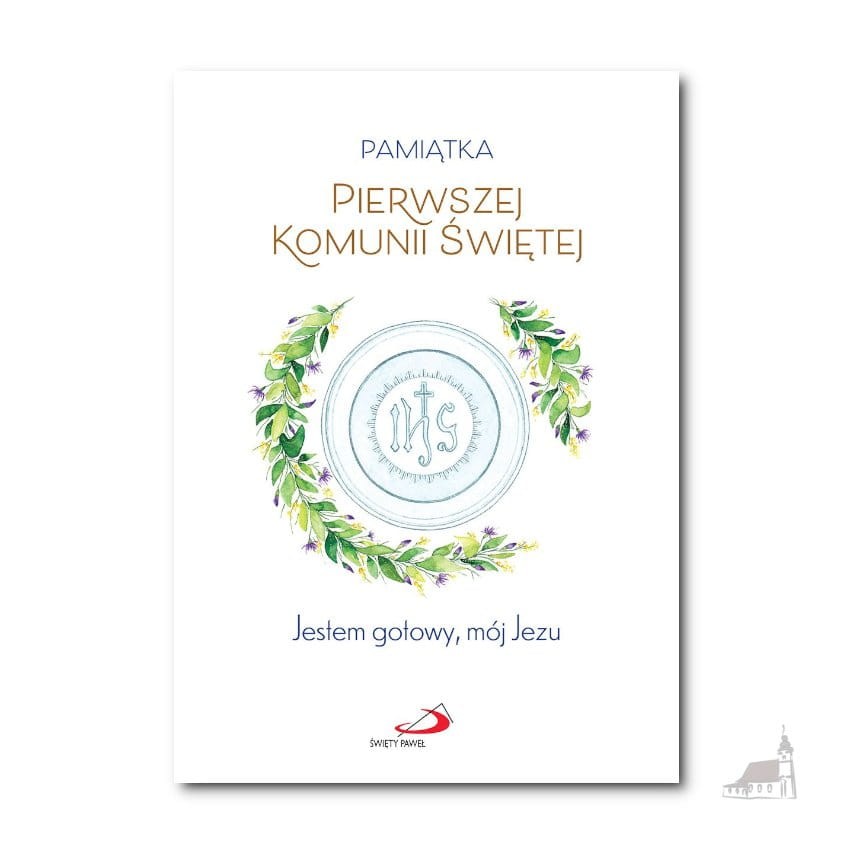 Jestem gotowy, mój Jezu. Pamiątka Pierwszej Komunii Świętej dla chłopca.