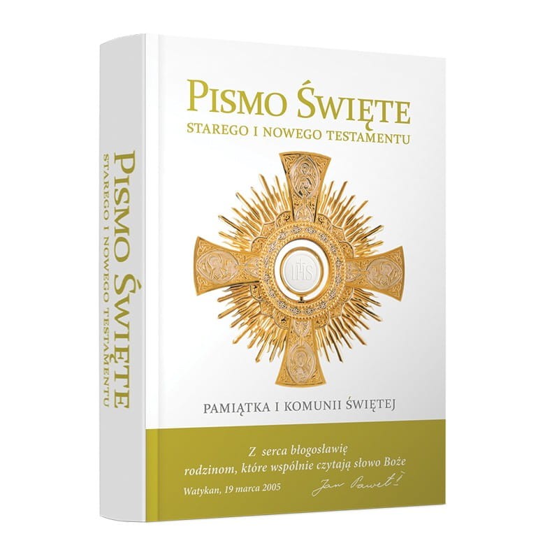 Biblia domowa z obwolutą Pamiątka I Komunii Śwętej