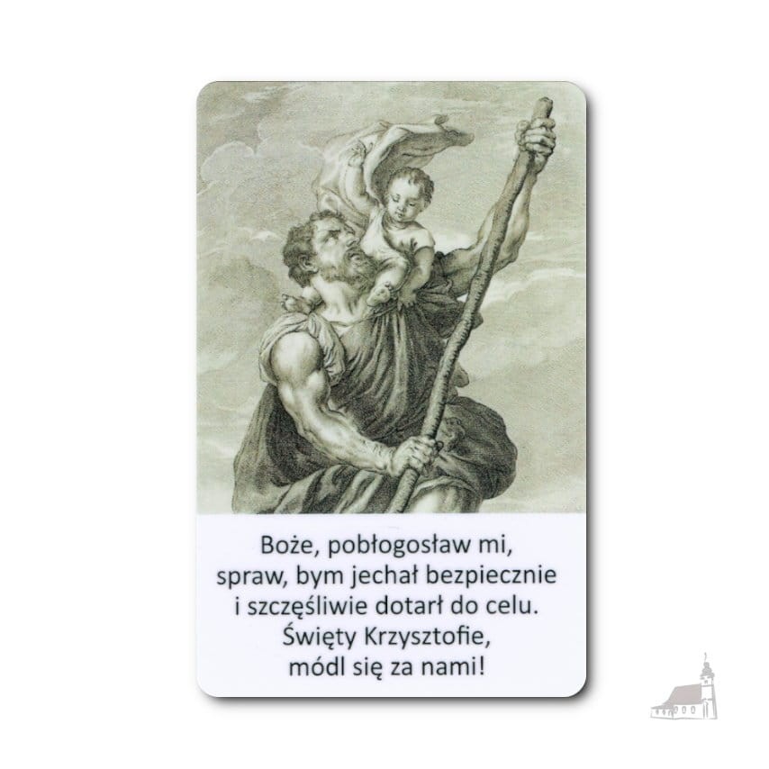 Karta Święty Krzysztof z modlitwą - wzór 1 - ICE