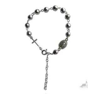 Różaniec bransoletka, dziesiątka. Hematyt.