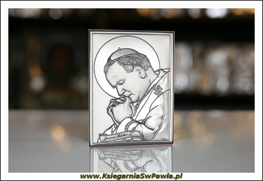 Srebrny Obrazek - św. Jan Paweł II mały