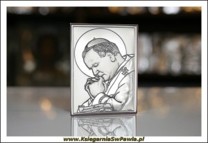 Srebrny Obrazek - św. Jan Paweł II duży