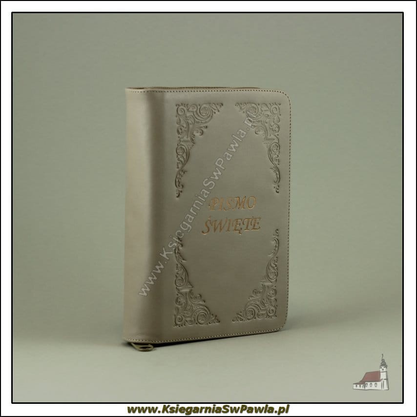 Biblia Tysiąclecia - format oazowy - oprawa skóra beżowa - paginowana