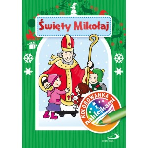 Kolorowanka z naklejkami. Święty Mikołaj