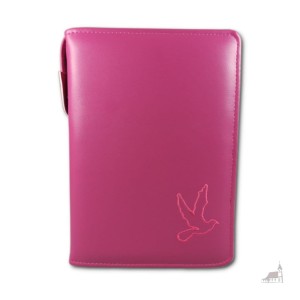 Etui na Pismo Święte Edycja Św. Pawła duże malinowe z haftem