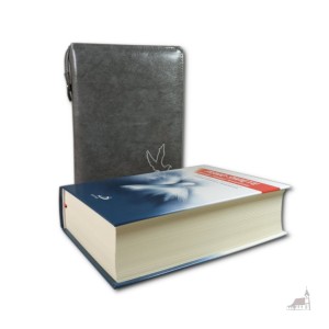 Pismo Święte Duże Edycja Św. Pawła w szarym etui z haftem.  