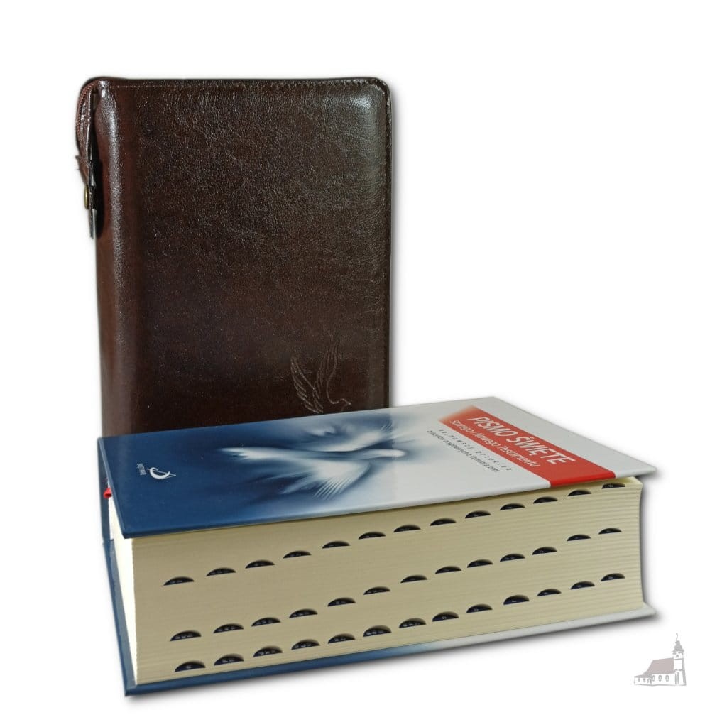 Pismo Święte Duże Edycja Św. Pawła w kasztanowym etui. Paginatory.