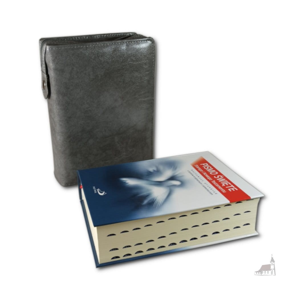 Pismo Święte Duże Edycja Św. Pawła w szarym etui. Paginatory.