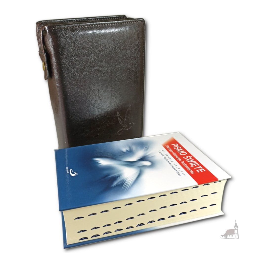 Pismo Święte Duże Edycja Św. Pawła w szarym etui. Paginatory.