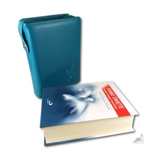 Pismo Święte Duże Edycja Św. Pawła w turkusowym etui z haftem.  