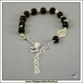 Różaniec bransoletka, dziesiątka. Czarny Jadeit.