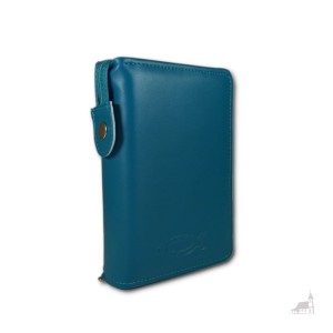 Etui na Pismo Święte Biblia Tysiąclecia Oazowa. Turkusowe zapinane na zamek.