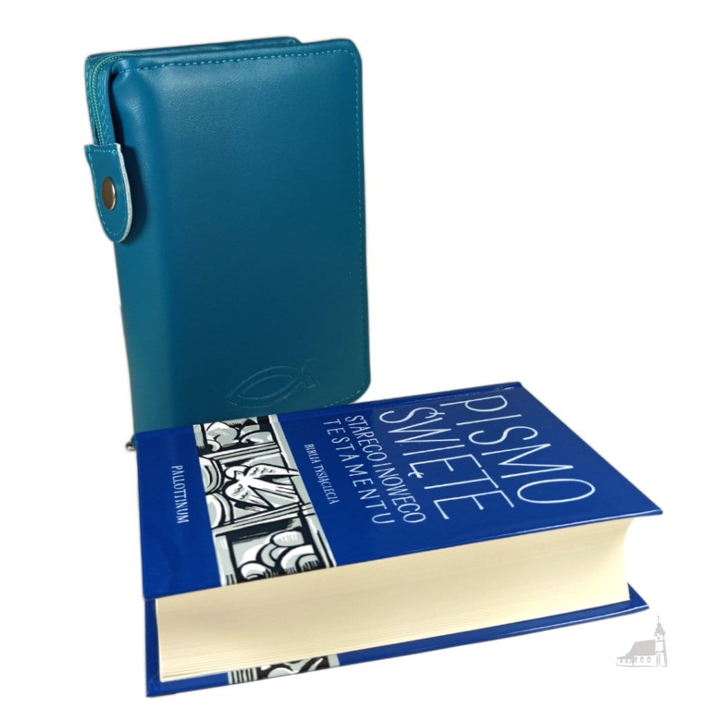 Biblia tysiąclecia, format oazowy w Etui turkusowym.