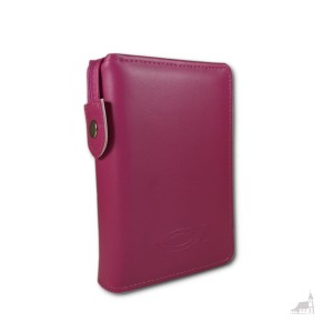 Etui na Pismo Święte Biblia Tysiąclecia. Duża. Malinowe zapinane na zamek. 