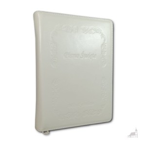 Biblia Tysiąclecia. Paginatory. Oprawa skóra. Ecru. Grawer.