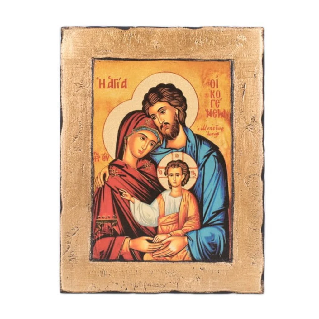 Ikona św. Rodzina. Niebieska. Mini. Grawer