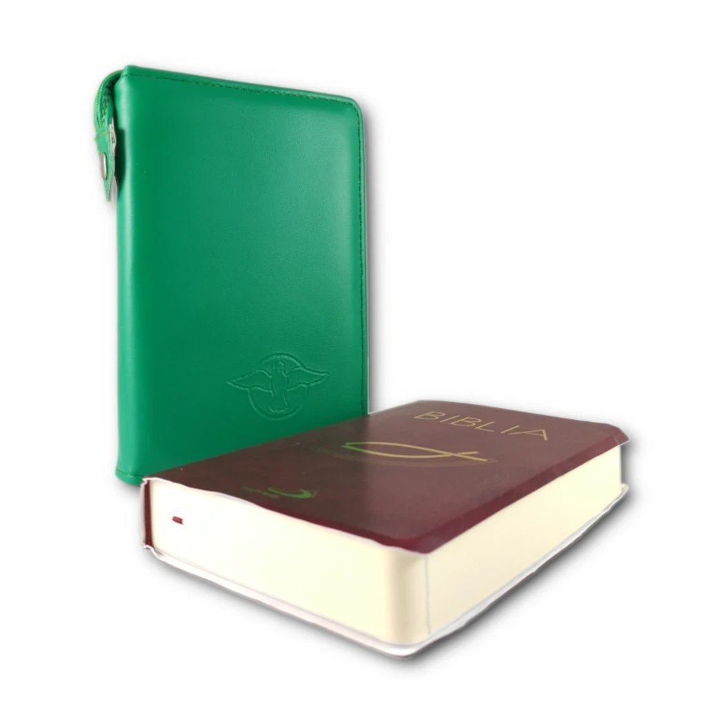 Pismo Święte w zielonym etui. Stary i Nowy Testament