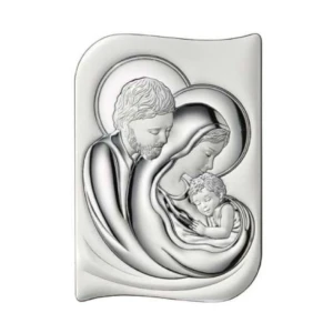 Srebrny Obrazek św. Rodzina  -  duży. Grawer Gratis