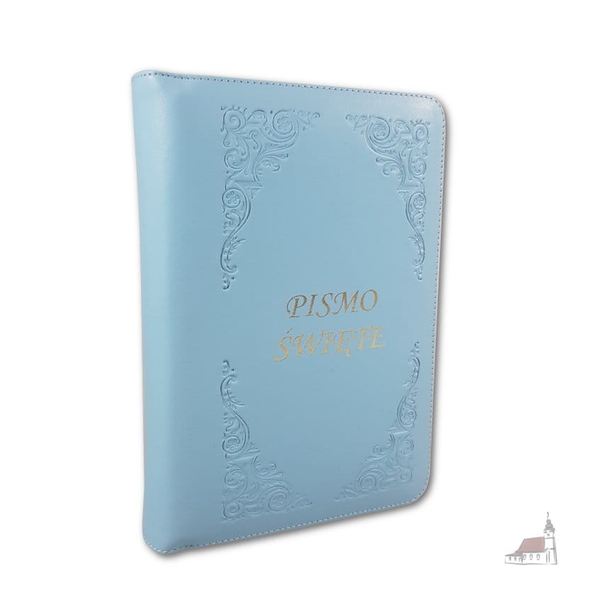 Biblia Tysiąclecia - format oazowy - oprawa skóra błękitna - paginowana