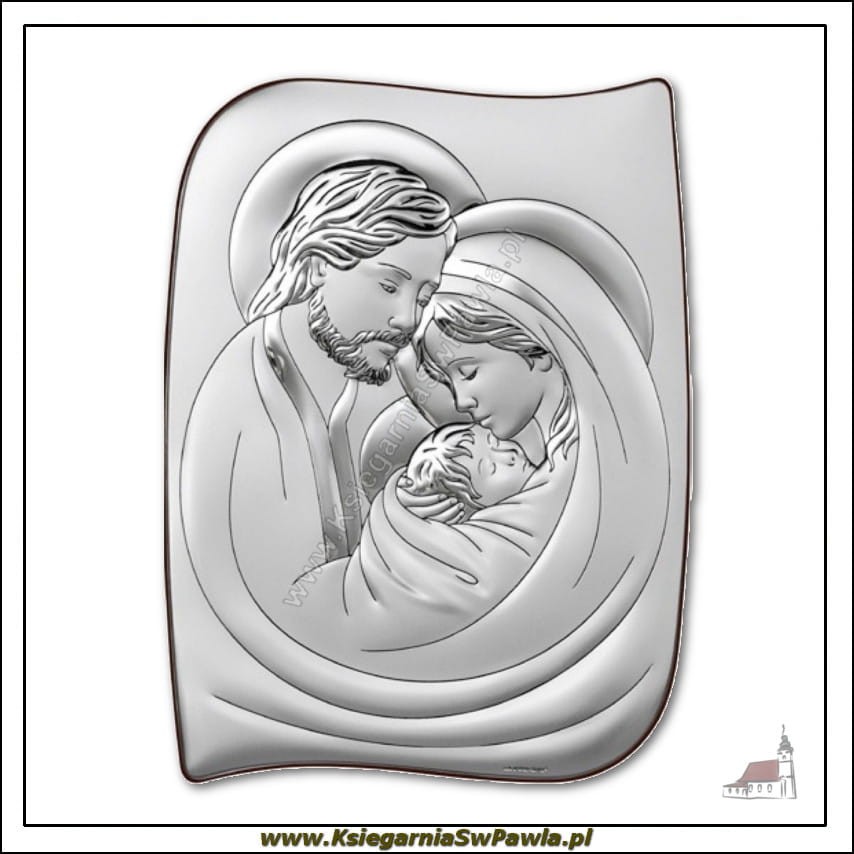 Srebrny Obrazek św. Rodzina - duża. Grawer gratis