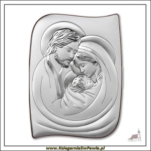 Srebrny Obrazek św. Rodzina  -  duża. Grawer gratis