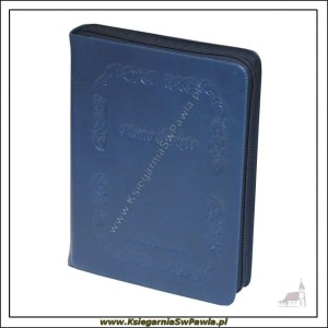 Pismo Święte Starego i Nowego Testamentu. Oprawa granatowa skóra, paginatory. Biblia Tysiąclecia.