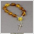 Różaniec bursztynowy. Dziesiątka łączony srebrem