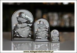 Srebrny Obrazek - Matka Boska Karmiąca - mały