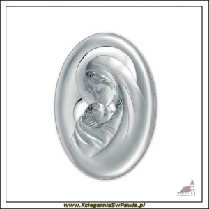 Srebrny Obrazek Madonna  - owal średni