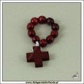 Różaniec drewniany. Dziesiątka na sznurku. Czerwony