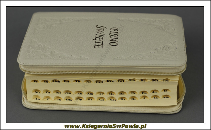 paginacja Pismo Święte, Biblia Tysiąclecia, Skóra zapinana na zamek